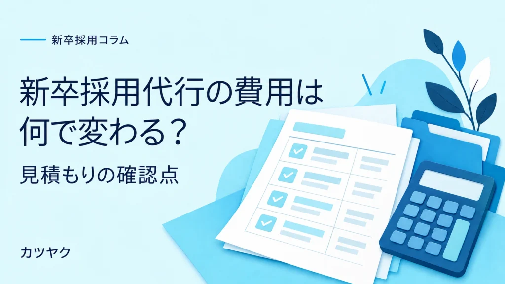 新卒採用代行の費用は何で変わる？見積もりの確認点